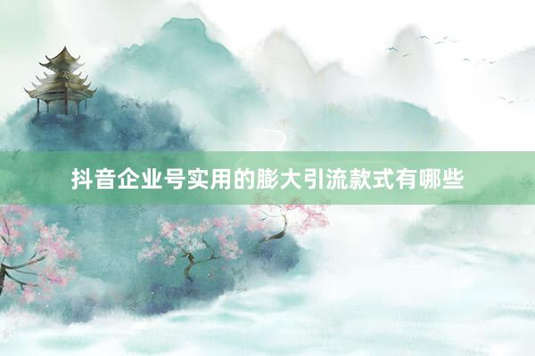 抖音企业号实用的膨大引流款式有哪些